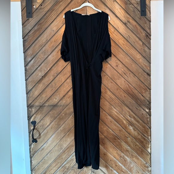 Shaina Mote Wrap Tie Dress Black Maxi Small US 4 Cutout tent oversized - Picture 5 of 5